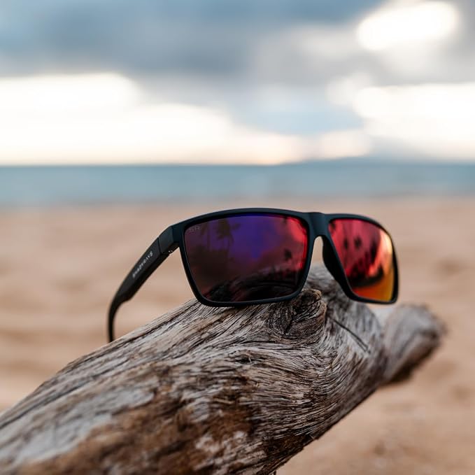 Men's Lightweight Polarized Sunglasses – Black Mirage, Comfortable Everyday Eyewear