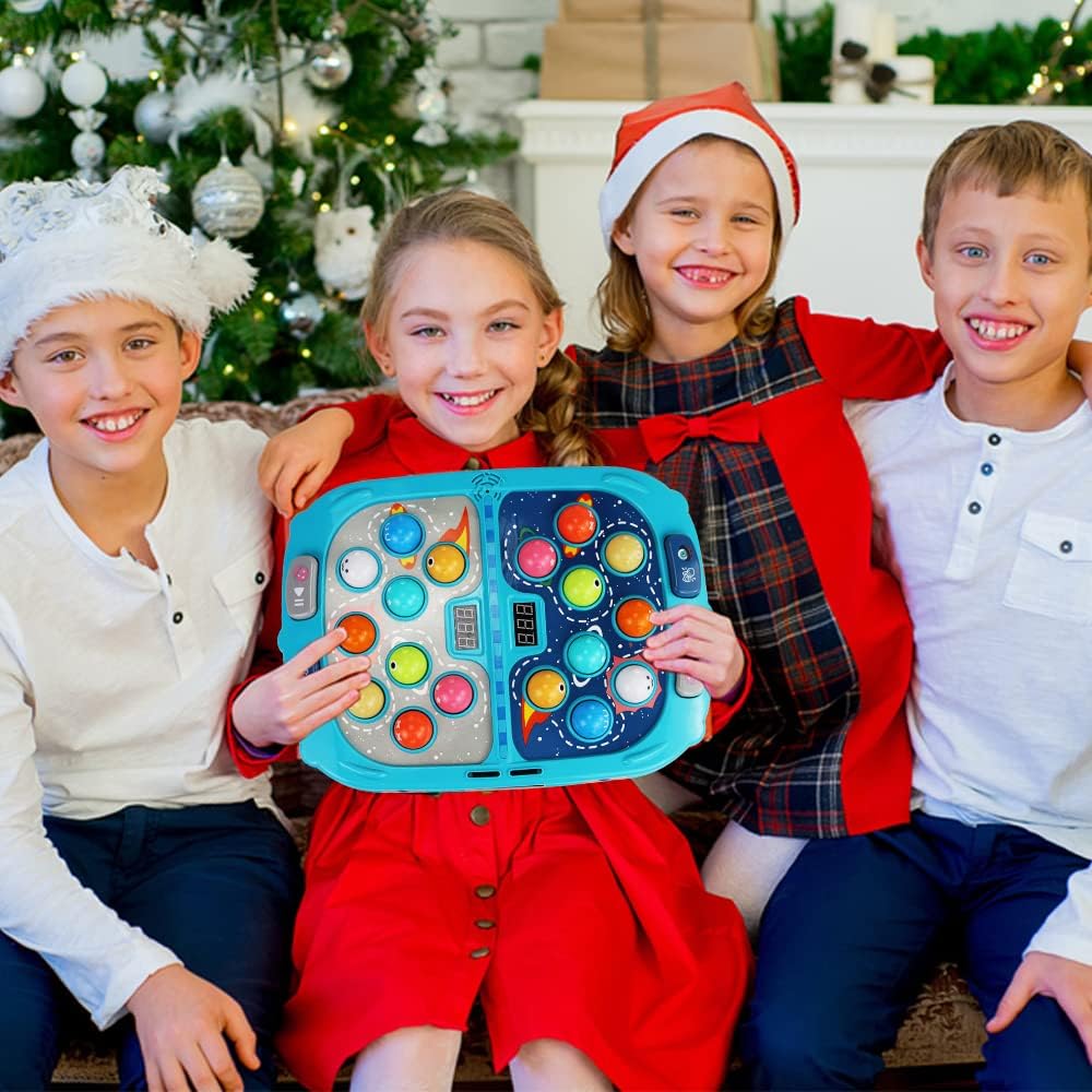 Whack Mole Game for Toddlers Interactive Educational Toys with Sound and Light, PK Mode with 2 Hammers