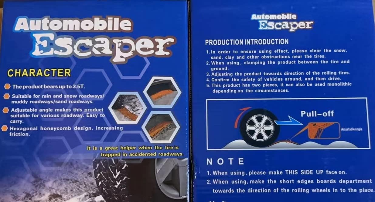 Foldable Tire Traction Pads (2-Pack) – Emergency Car Escaper for Snow, Ice, Mud & Sand