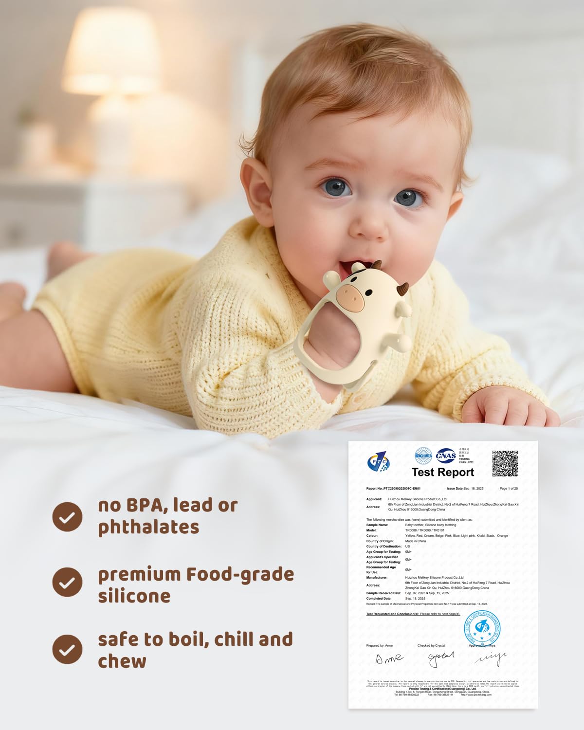 2-Pack Baby Teething Mittens – BPA-Free Silicone Anti-Drop Wrist Teethers (3+ Months)