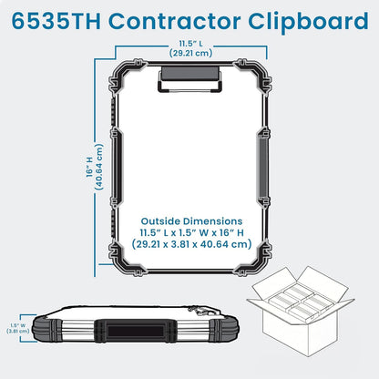 Heavy-Duty Contractor Clipboard Document Holder, Portable Storage Organizer for Papers, Receipts & Forms | Office, School & Jobsite Use, Grey