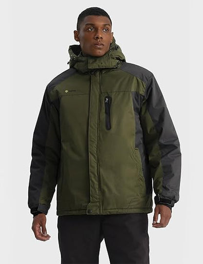 Men's Ski Snow Jacket Warm Winter Waterproof Coat Hooded Windproof Windbreaker