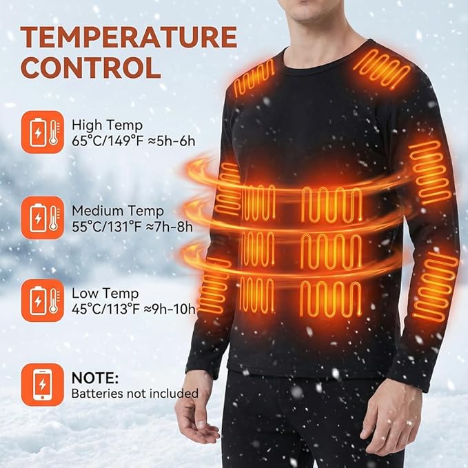 USB Heated Thermal Underwear Set – 42-Zone Intelligent Heating Top & Pants (Unisex, S–4XL)