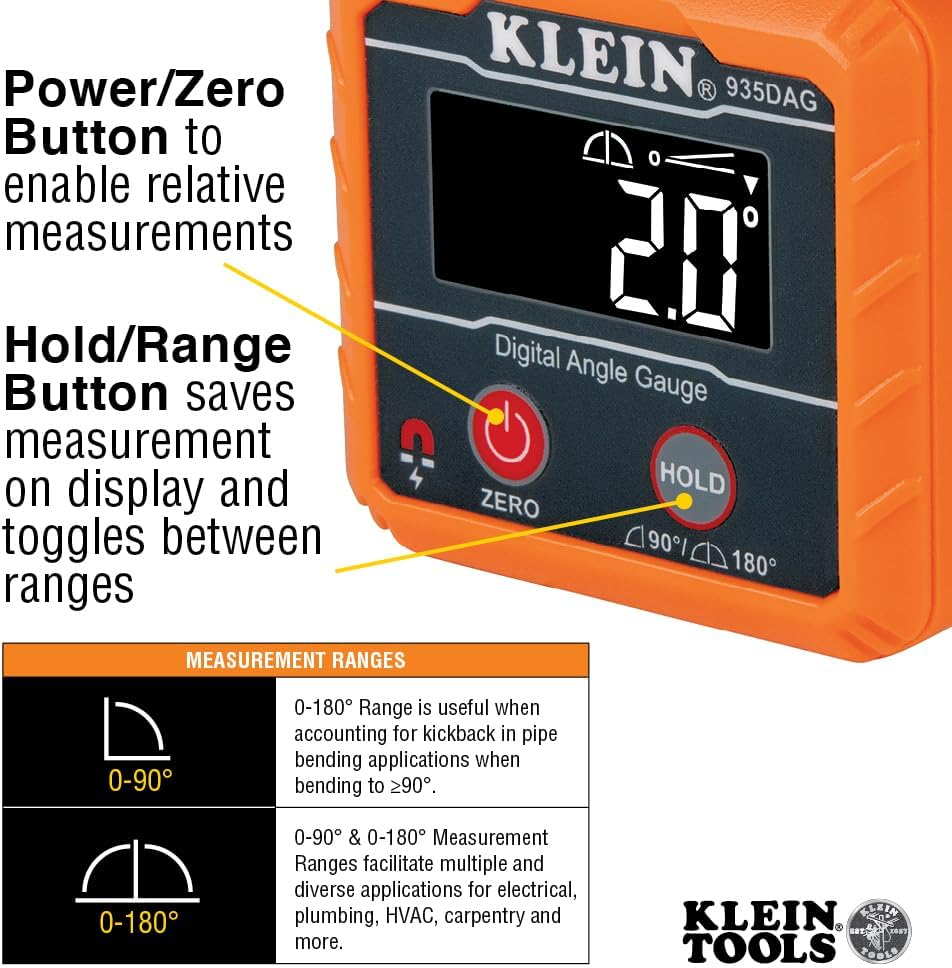 Digital Level and Angle Gauge: 0-90° and 0-180° Measurement