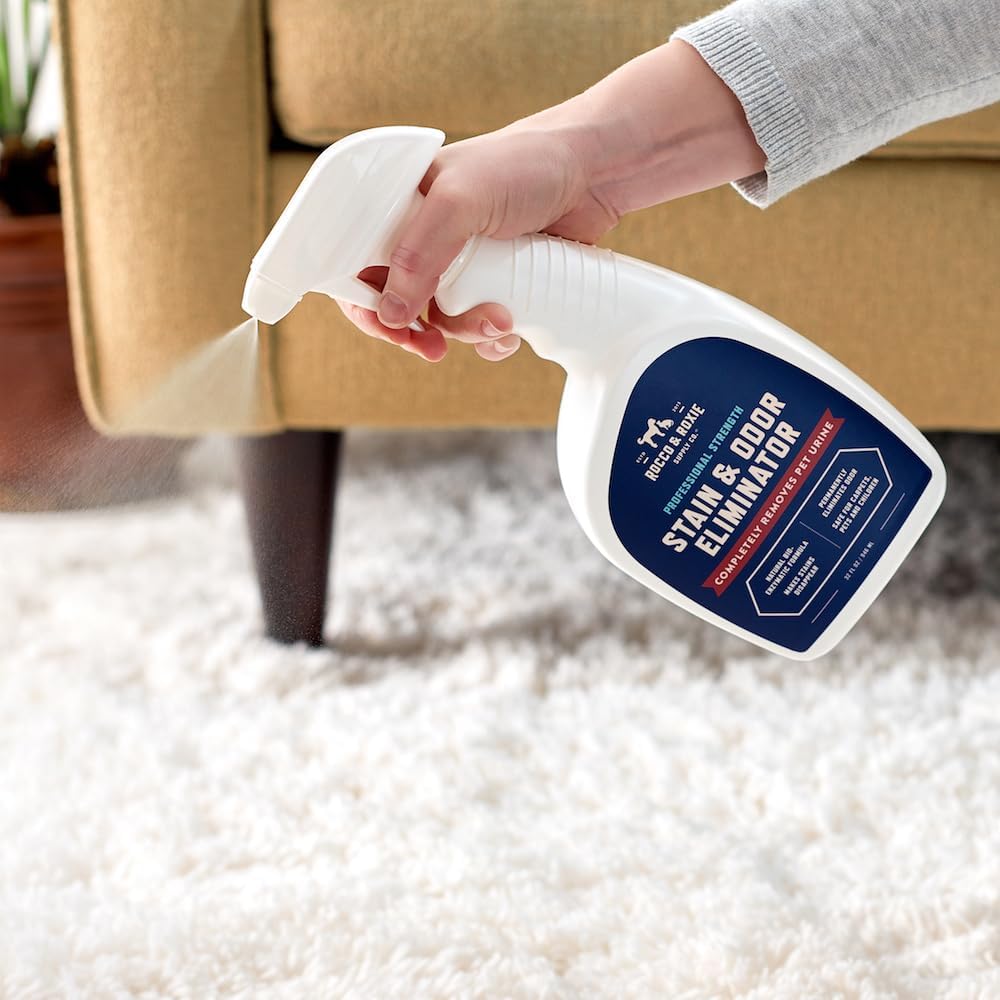 Pet Stain & Odor Eliminator – Enzyme Cleaner Spray for Dog & Cat Urine, Carpet & Home – 32 fl oz