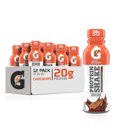 12-Pack Gatorade Recover Protein Shake – Chocolate, 20g Protein