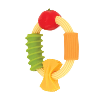 Pasta Ring Silicone Teether – Multi-Textured Easy-Grip Baby Teething Toy (3+ Months)