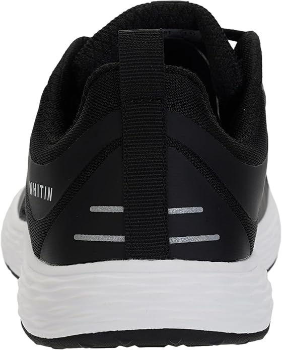 Black/White Men's Running Shoes with Zero Drop Design & Spacious Wide Toe Box