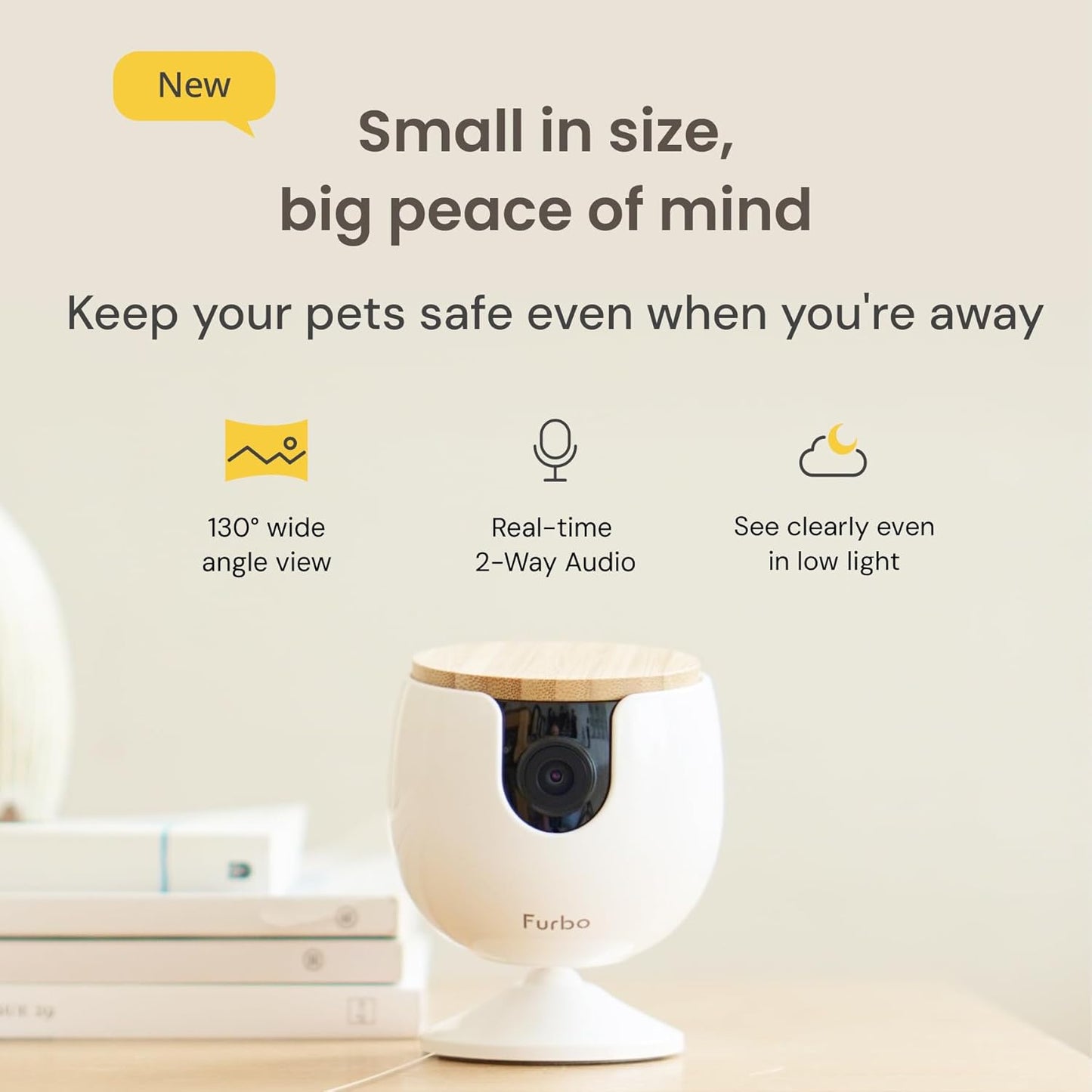 Home Security Camera with Barking or Meowing Alerts with 2-Way Speaker and Night Vision (No Subscription Required)