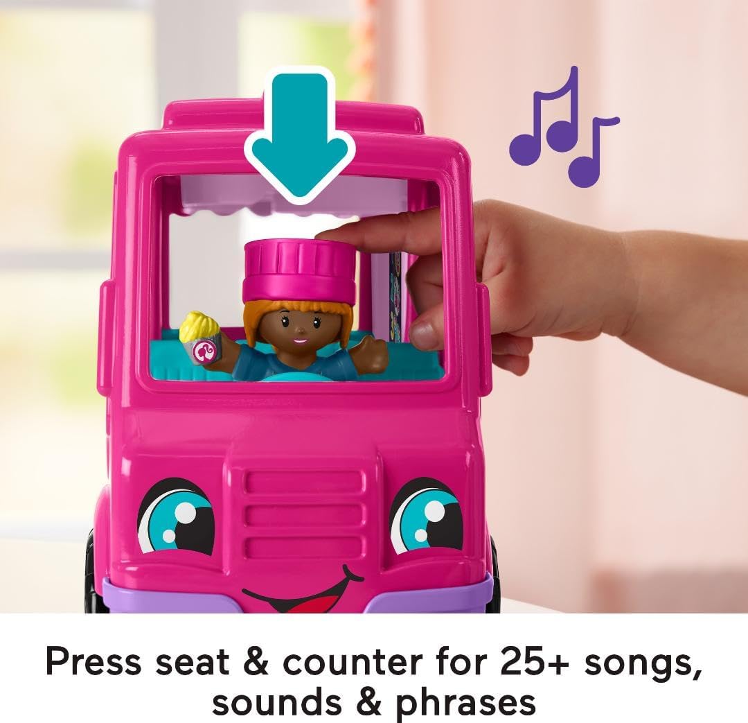 Little People Barbie Cupcake Truck – Musical Toddler Playset with 9 Pieces (18+ Months)