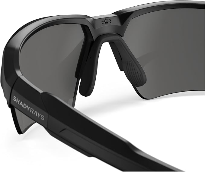 Black Infrared Talon Polarized Sport Sunglasses – Men's Semi-Rimless Athletic Performance Eyewear