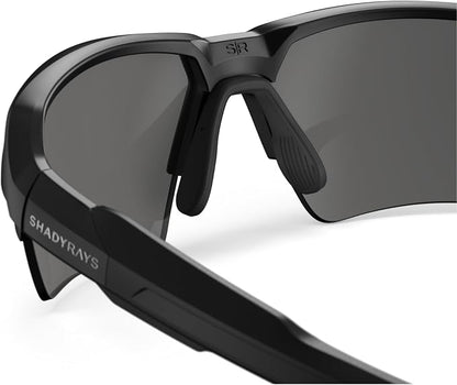 Black Infrared Talon Polarized Sport Sunglasses – Men's Semi-Rimless Athletic Performance Eyewear