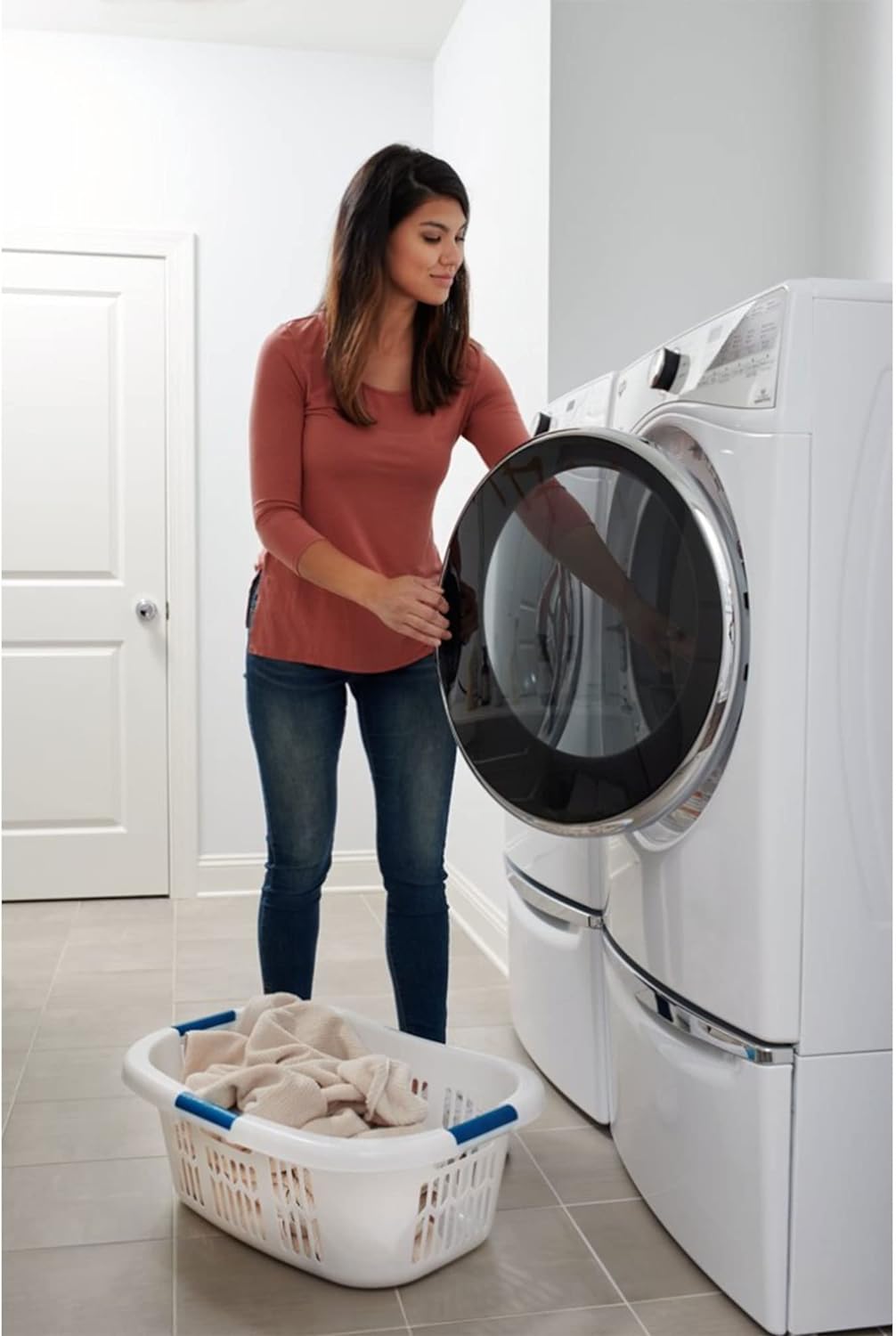 XL Hip-Hugger Laundry Basket - 2.1 Bushel, White