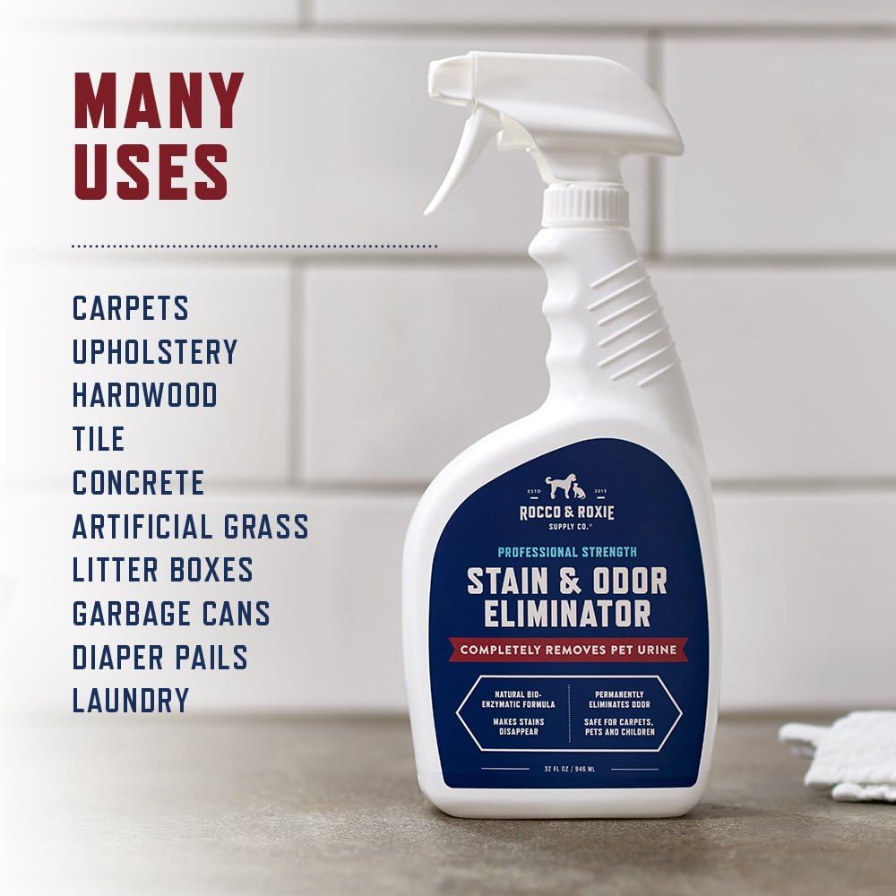 Pet Stain & Odor Eliminator – Enzyme Cleaner Spray for Dog & Cat Urine, Carpet & Home – 32 fl oz