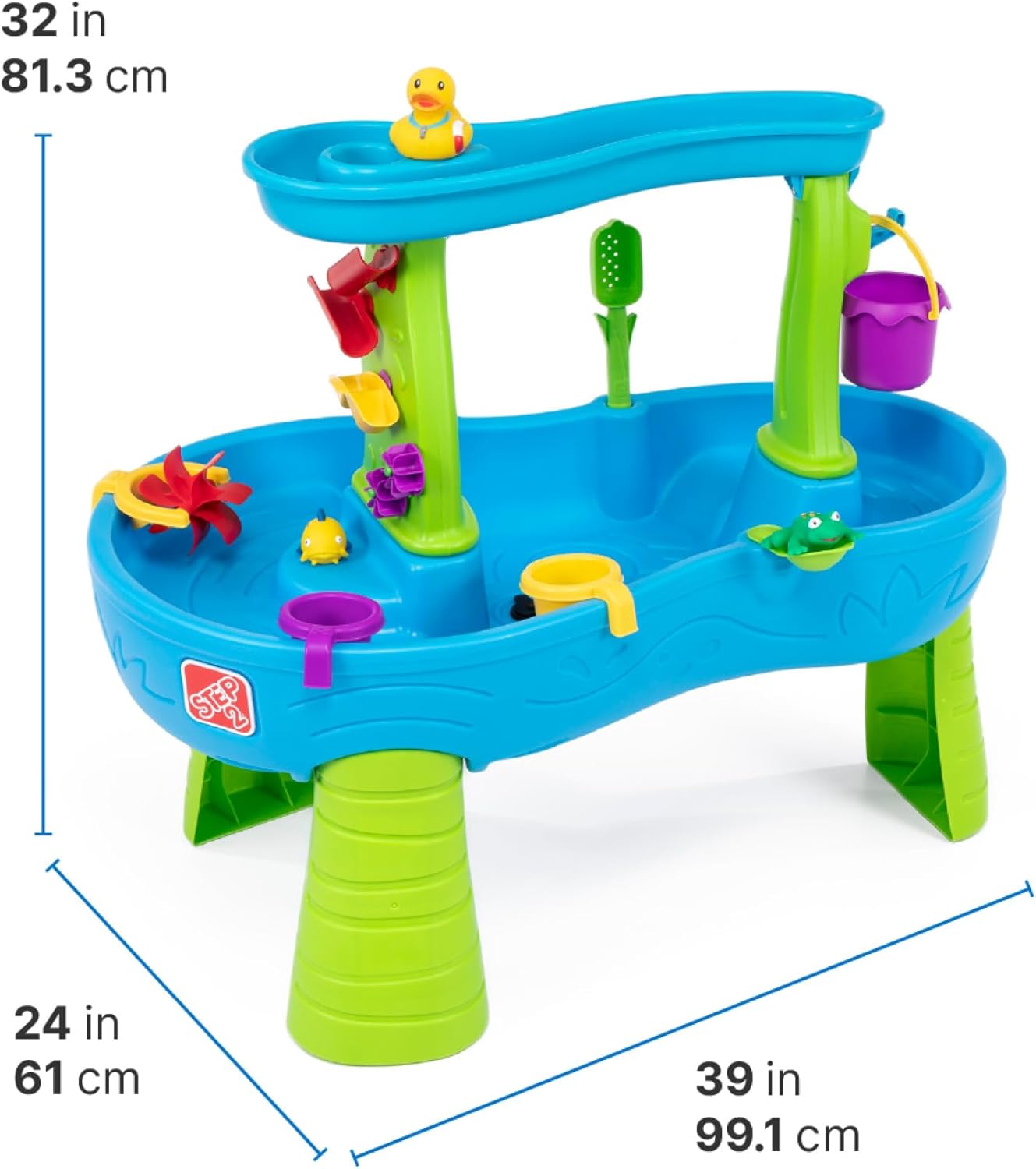 Rain Showers Splash Pond Water Table – Kids Sensory Playset with 13 Accessories (Ages 1.5+)