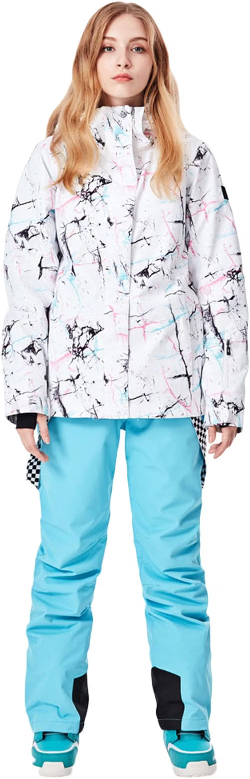 Women’s Ski Jacket & Pants Set – Windproof Waterproof Insulated Snowboarding Snowsuit, Blue, Size Medium