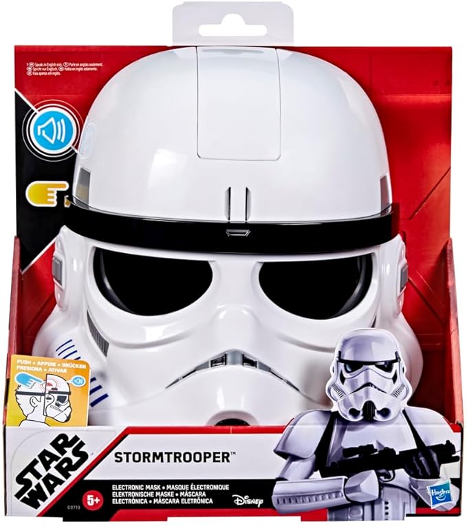Star Wars Stormtrooper Electronic Mask – Light-Up Phrases & Sound Effects (Ages 5+)