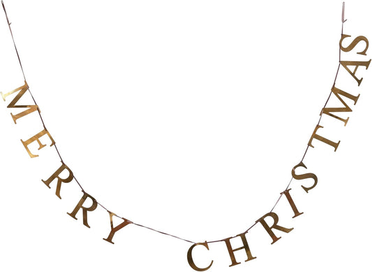 55" Merry Christmas Brass Finish Metal Garland