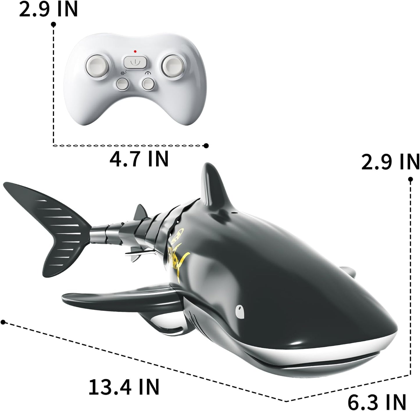RC Whale Shark Toy – 2.4GHz Electric 1:18 Scale Swimming Fish for Pool (Ages 4–9)