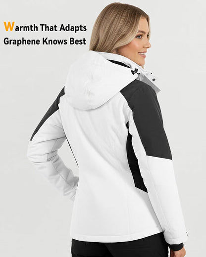 Women’s Graphene Heated Jacket – 12V Fast-Heating Winter Coat with 18,400mAh High-Capacity Battery