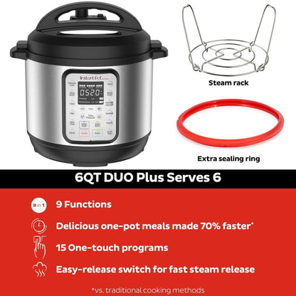 9-in-1 Electric Pressure Cooker Includes App With Over 800 Recipes, Stainless Steel, 6 Quart
