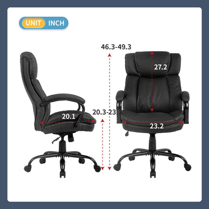 Big & Tall Ergonomic Office Chair – 500lbs Capacity, Adjustable with Lumbar Support
