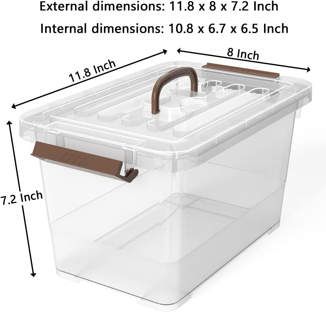 6-Pack Clear 7-Quart Stackable Storage Bins with Lids and Latching Handles