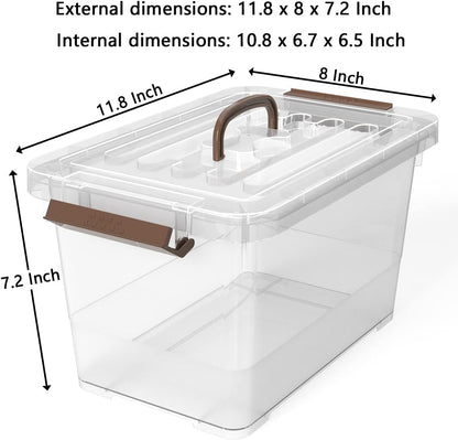 6-Pack Clear 7-Quart Stackable Storage Bins with Lids and Latching Handles