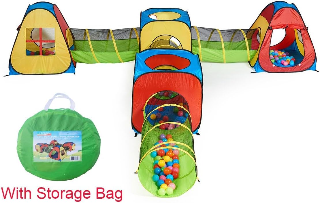 8-in-1 Pop-Up Play Tent Set with 4 Tunnels for Indoor/Outdoor Use