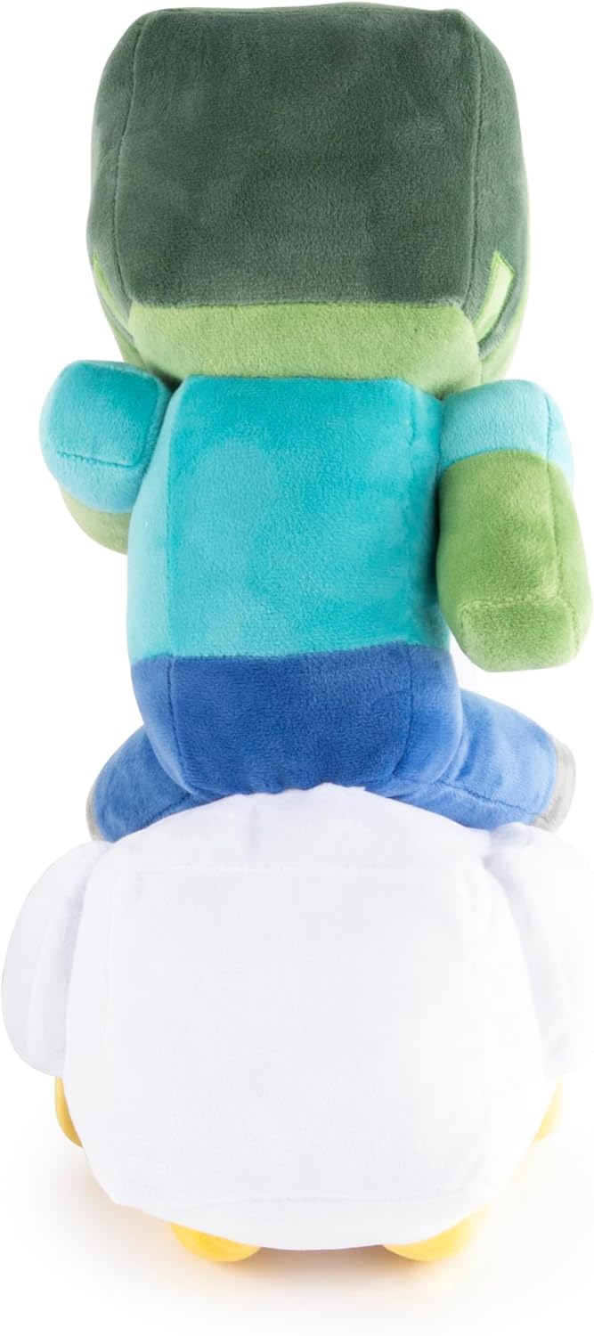 Minecraft Plush Pillow Buddy – 20" Soft Stuffed Pillow (Gray Chicken Jockey)