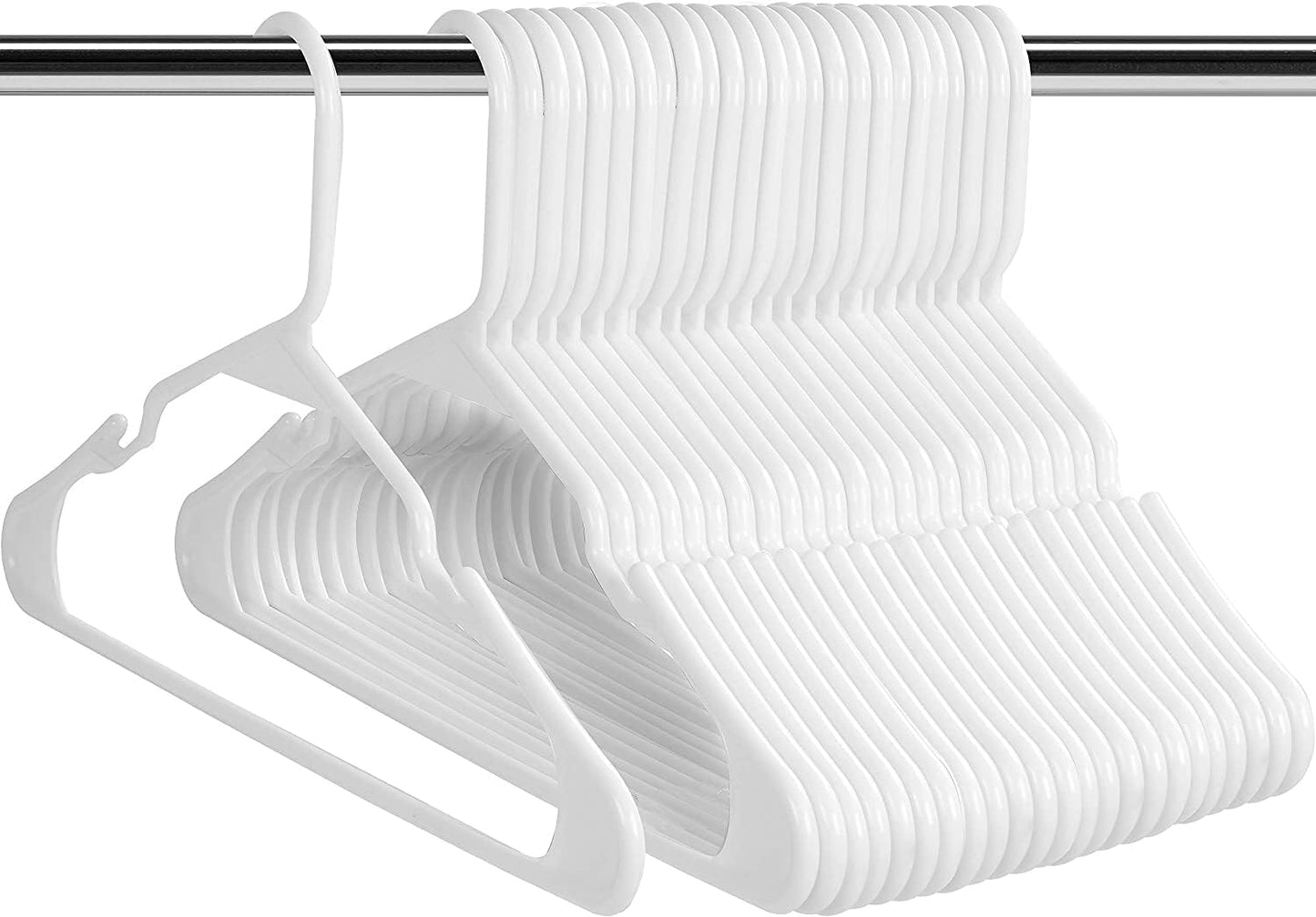 50-Pack Plastic Hangers – Durable Space-Saving Closet Organizers for Apartments and Dorms