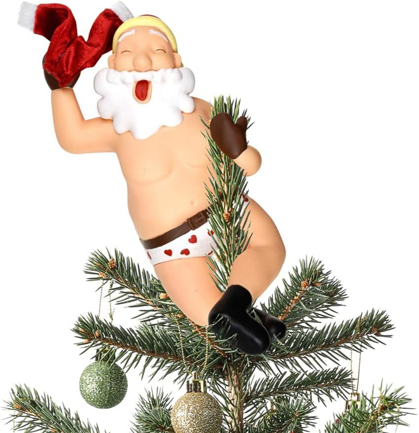 Stripping Santa Funny Stripper Christmas Tree Topper