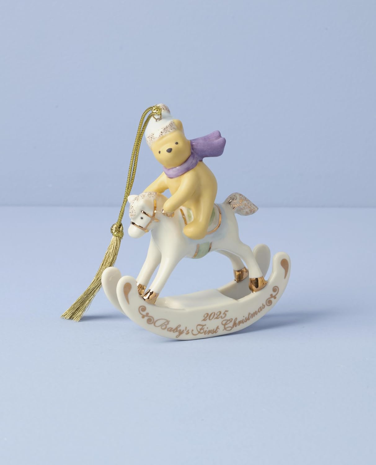2025 Winnie the Pooh Baby’s 1st Christmas Ornament - Porcelain with Gold Accents