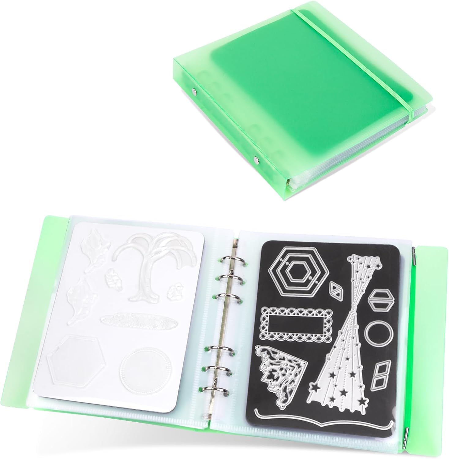 12 Magnetic Sheets for Die and Stamp Storage | Includes Binder Cover and Pockets for Card Making (0.8 mm Thickness)
