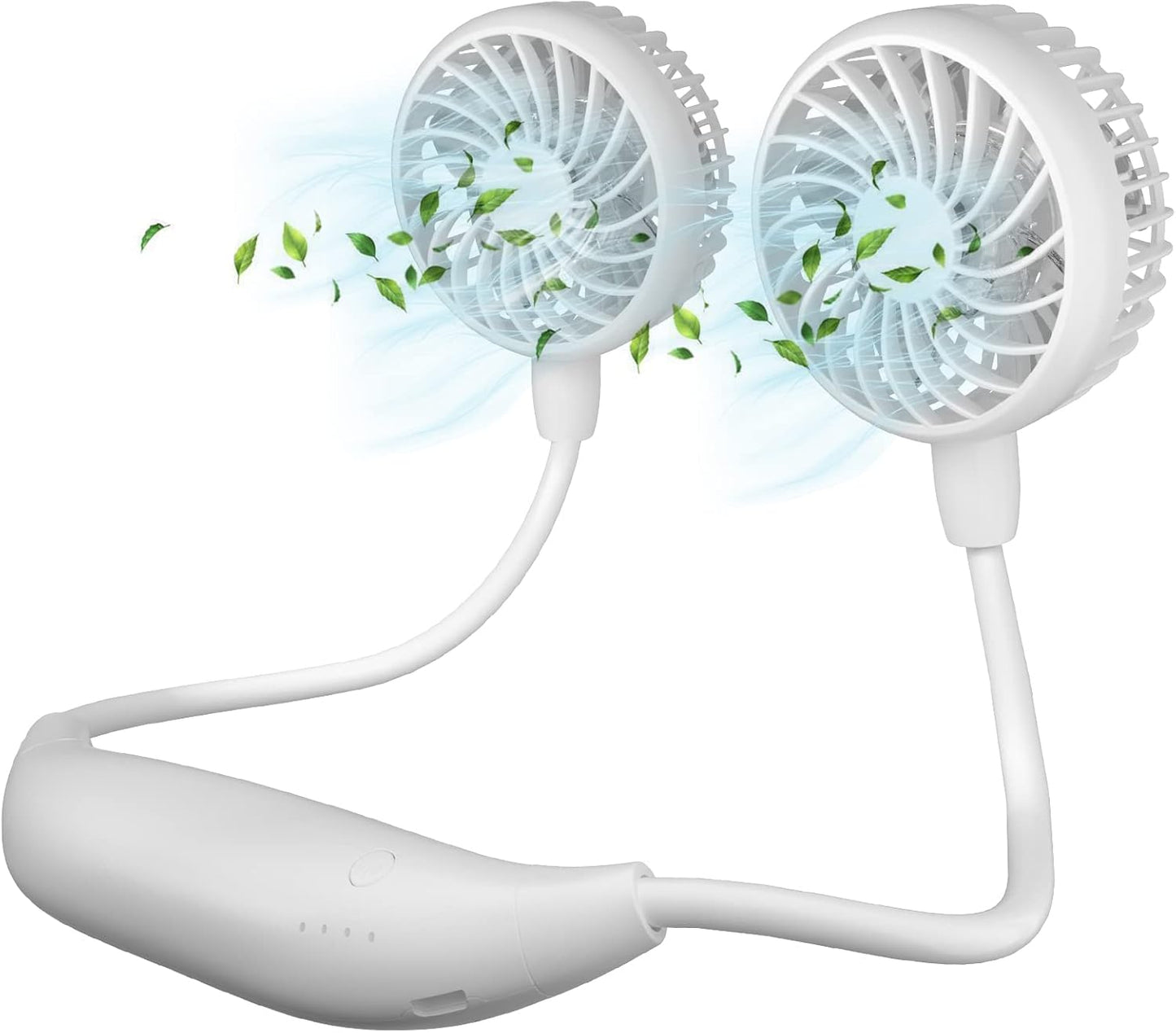 HandFan Rechargeable Neck Fan – 5000mAh Portable Fan with 6 Speeds & Flexible 360° Neck – White