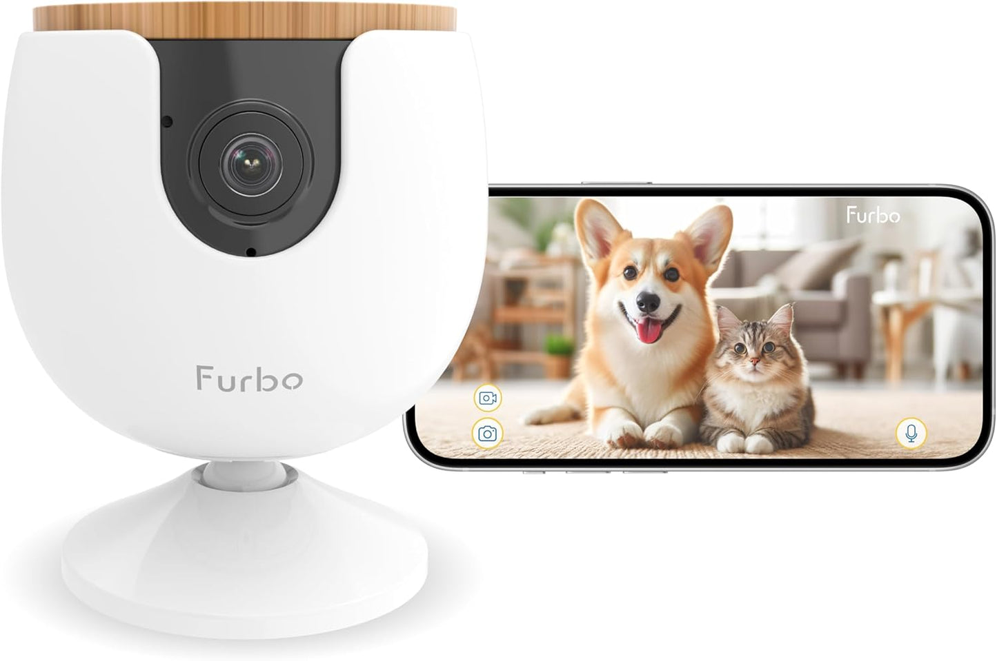 Home Security Camera with Barking or Meowing Alerts with 2-Way Speaker and Night Vision (No Subscription Required)