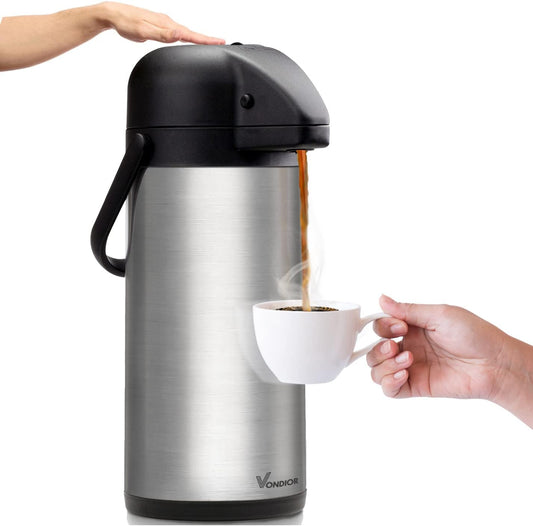 Airpot Coffee Dispenser with Pump - 102 oz Insulated Stainless Steel Coffee Carafe