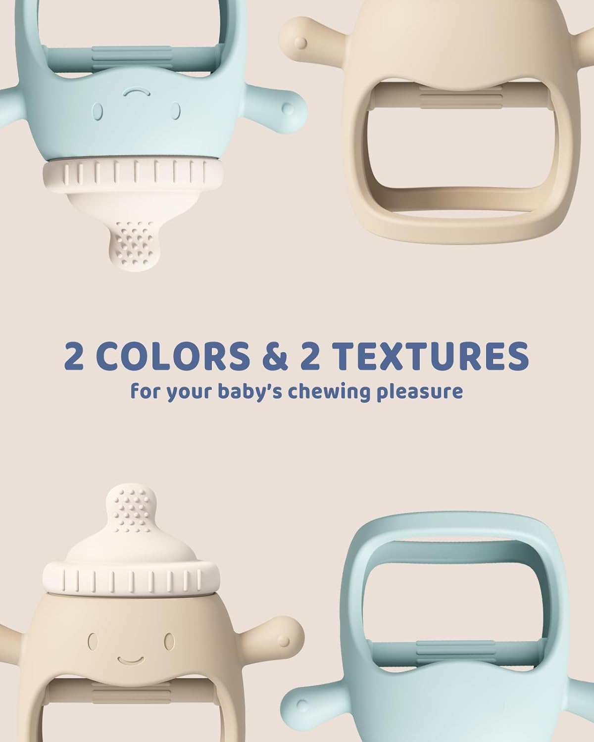 2-Pack Baby Teething Mittens – BPA-Free Silicone Anti-Drop Wrist Teethers (3+ Months)