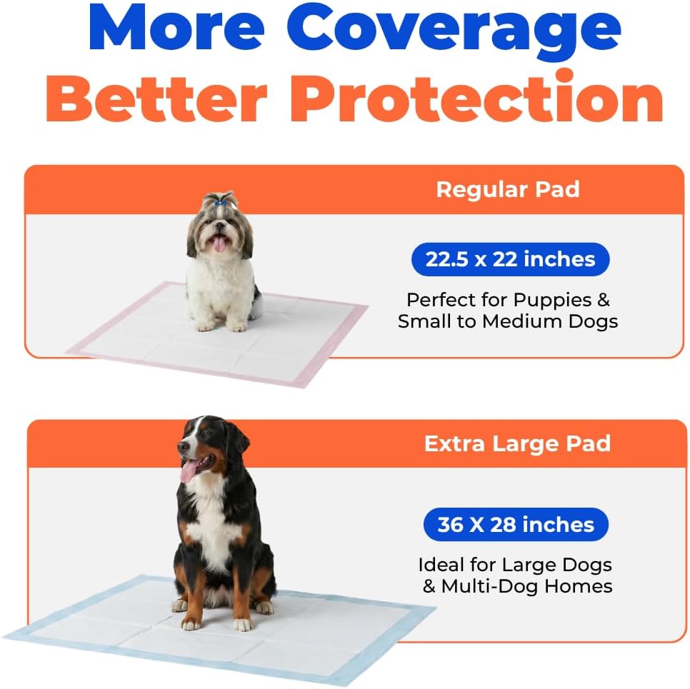 Disposable Puppy Pee Pads – Super Absorbent Dog Training Potty Pads, Baby Pink (100 Count)