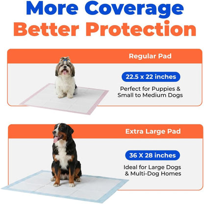 Disposable Puppy Pee Pads – Super Absorbent Dog Training Potty Pads, Baby Pink (100 Count)