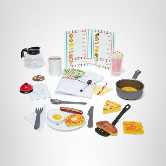 Diner Restaurant Play Set – 41-Piece Toy Food & Kitchen Accessories (Ages 3+)
