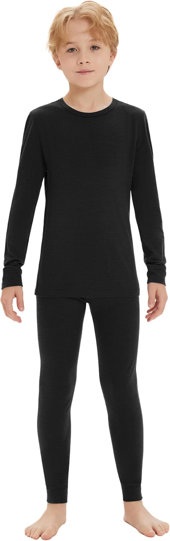 Unisex Kids' Thermal Base Layer Set – 100% Merino Wool Underwear for Girls & Boys