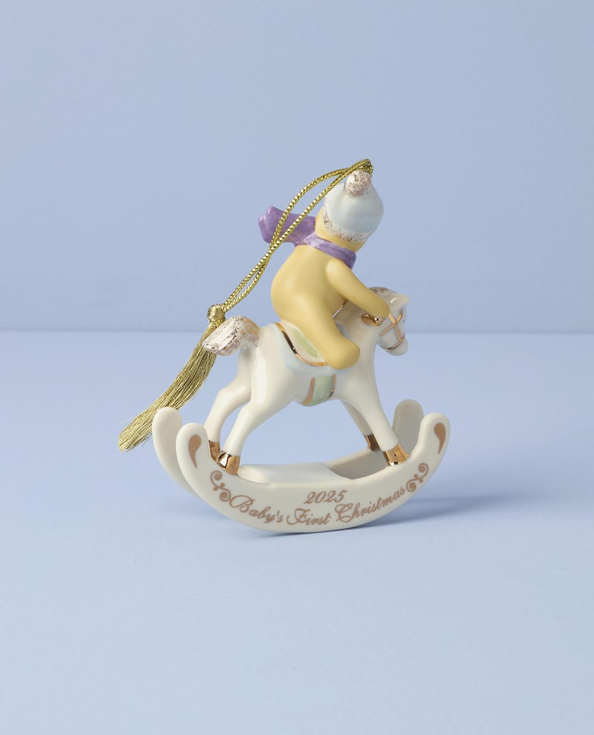 2025 Winnie the Pooh Baby’s 1st Christmas Ornament - Porcelain with Gold Accents