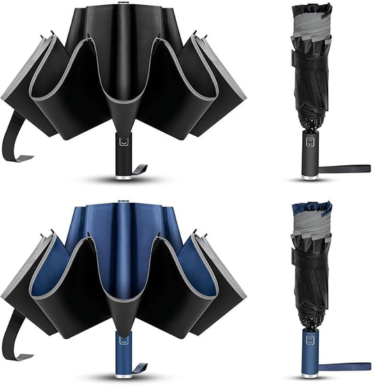 2-Pack Windproof Travel Umbrella – Unbreakable, Automatic, Foldable for Men and Women