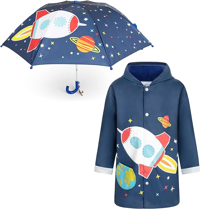 Kids Umbrella & Rain Coats Set for Girls and Boys