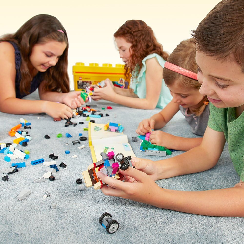 Medium Creative Brick Box 10696 - Building Set with Train, Car, and Tiger for Ages 4+