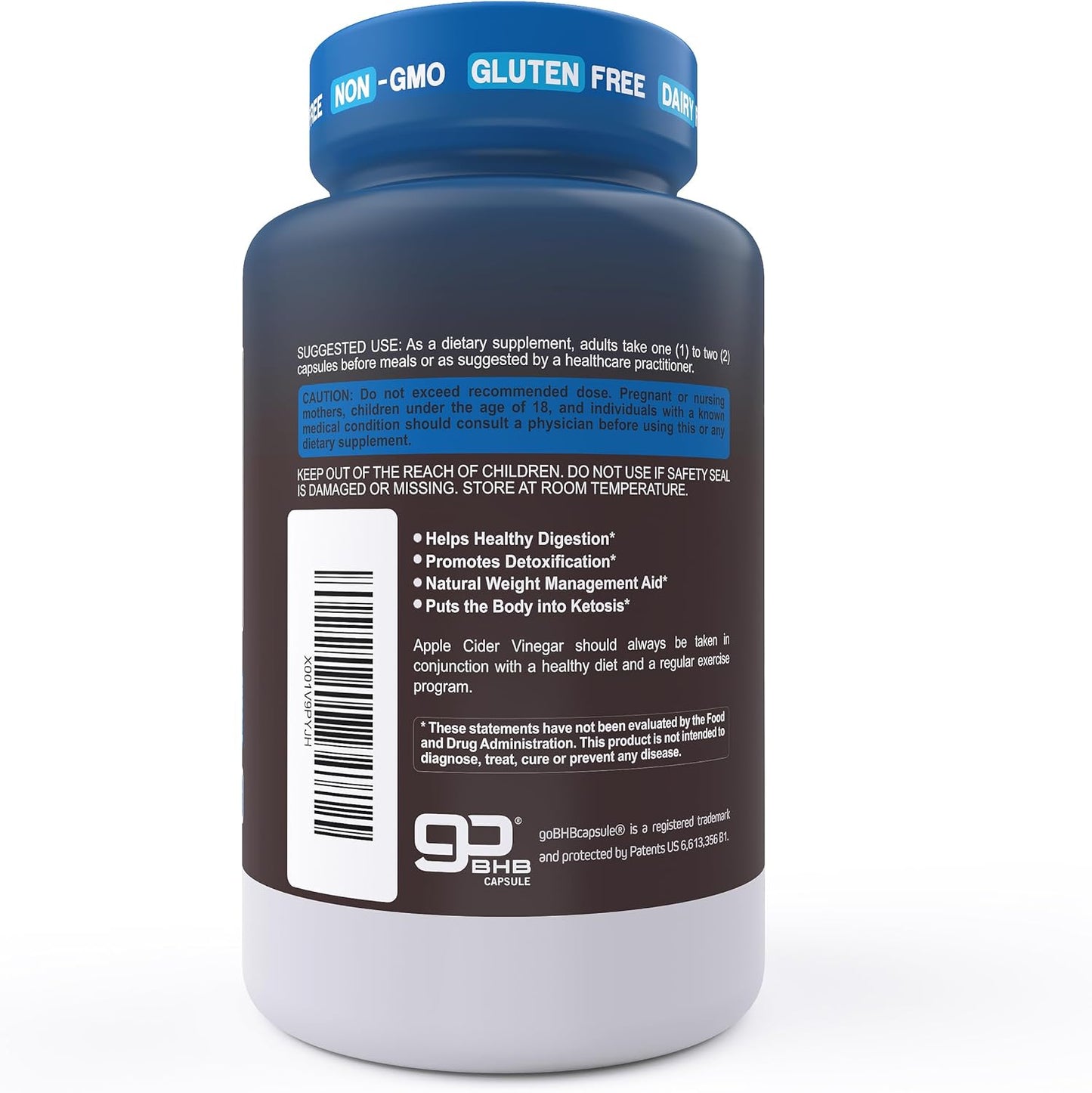 120-Capsules Herbtonics Keto ACV with BHB Salts - Appetite & Metabolism Support