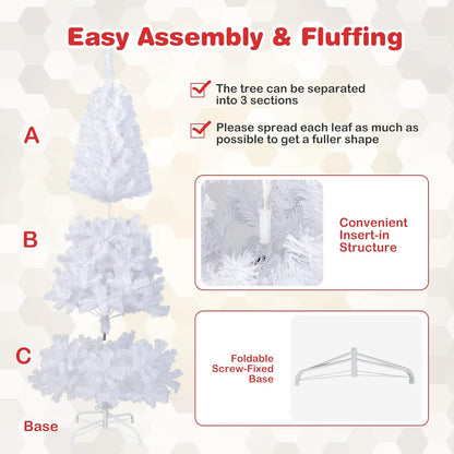 7ft Artificial PVC Christmas Tree with Stand - White