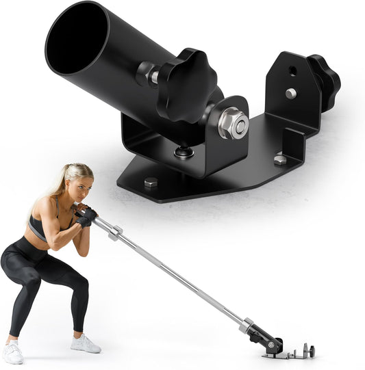 T-Bar Row Landmine Attachment – 360° Swivel Barbell Handle with V-Bar for Home Gym Full-Body Workouts