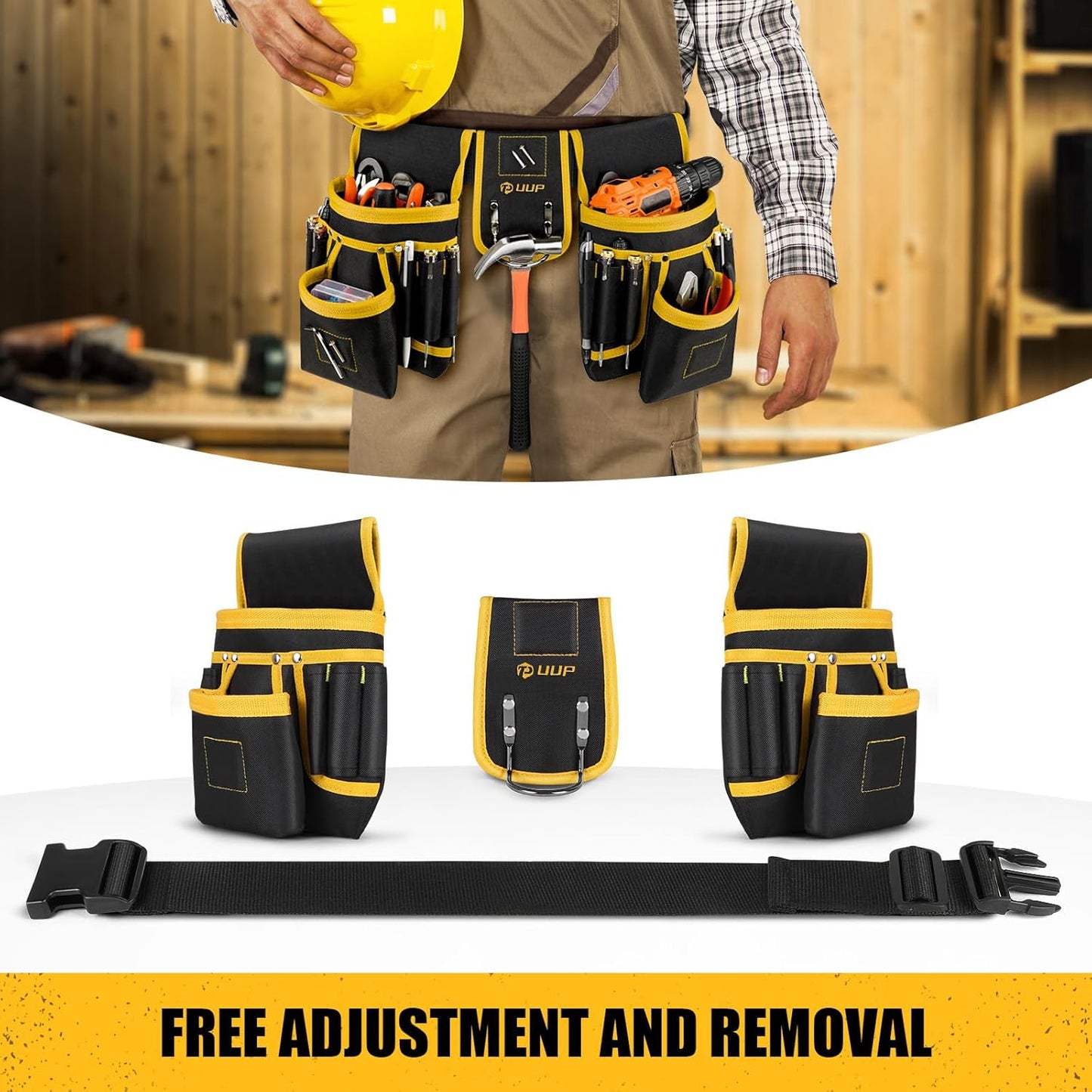 Magnetic Tool Belt for Men – 26 Pocket Heavy-Duty Tool Pouch with Magnet Holster & Adjustable Waist Belt